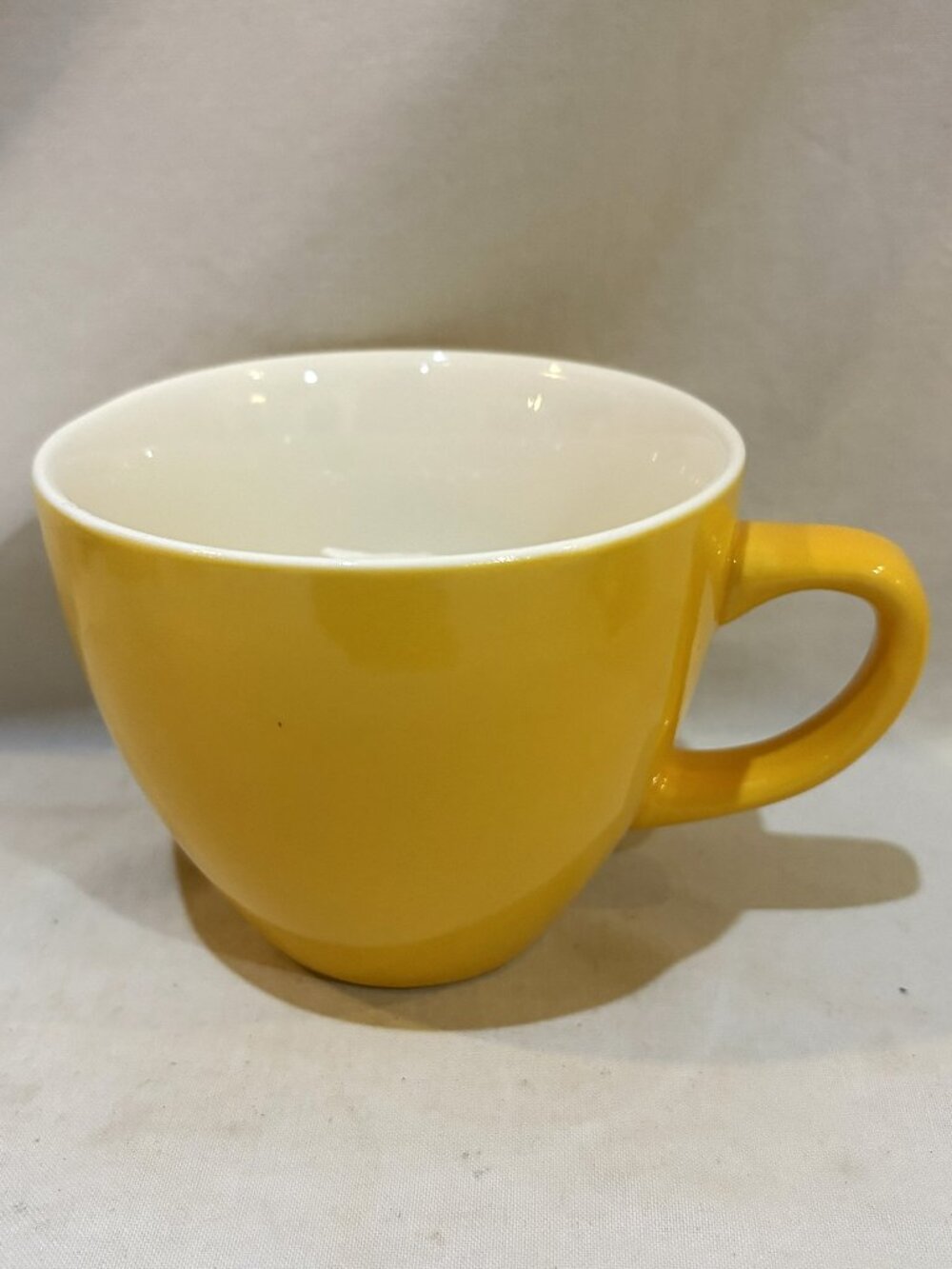 Ceramic Yellow Creature Cup with Kitty Cat Hidden Inside